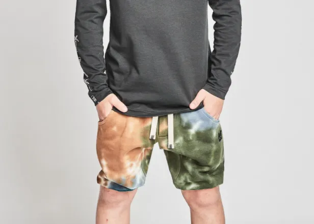 Munster Kids - Jerrys Track Shorts in Olive/Tan Dye