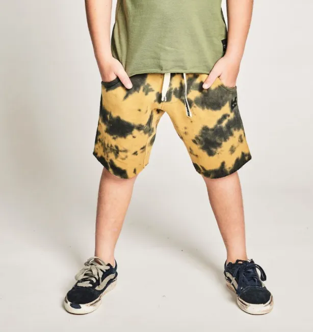 Munster Kids - Trash Track Shorts in Sand Tie Dye