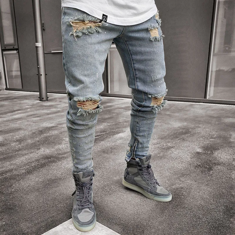 Nostalgic stretch shredded skinny jeans