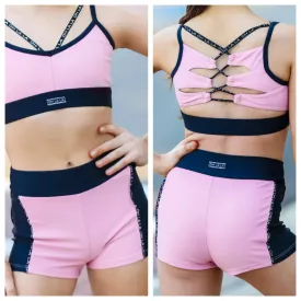 Oh La La Dancewear - The Honor Short - Child/Adult (OLL323-REB) - Rose Elegance/Black