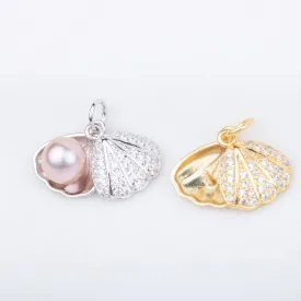 P010875 DIY 6-8mm Natural Freshwater pearl pendant accessory 925 sterling silver engagement jewelry necklace for women