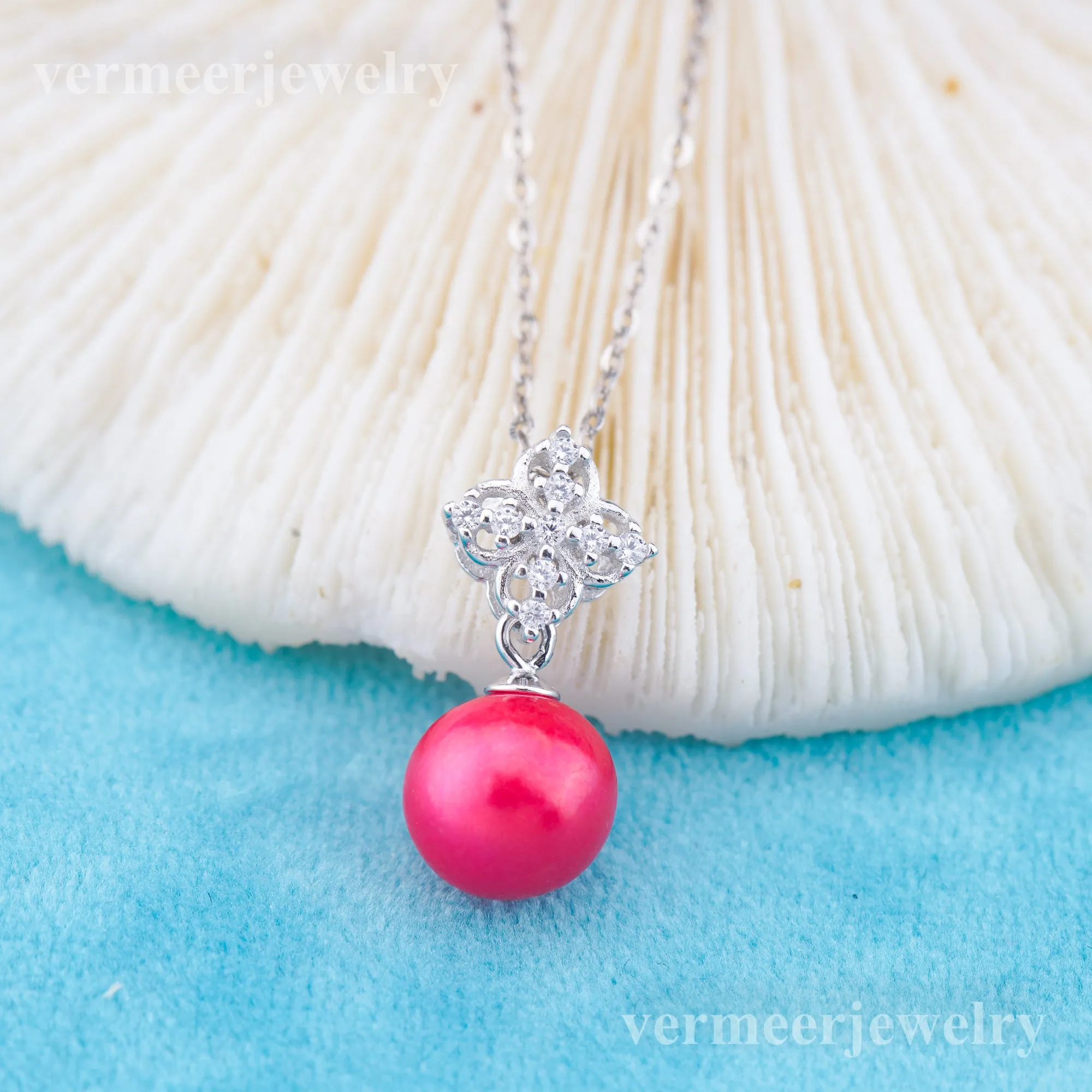 P011048 DIY 6-8mm Natural Freshwater pearl pendant accessory 925 sterling silver engagement jewelry necklace for women