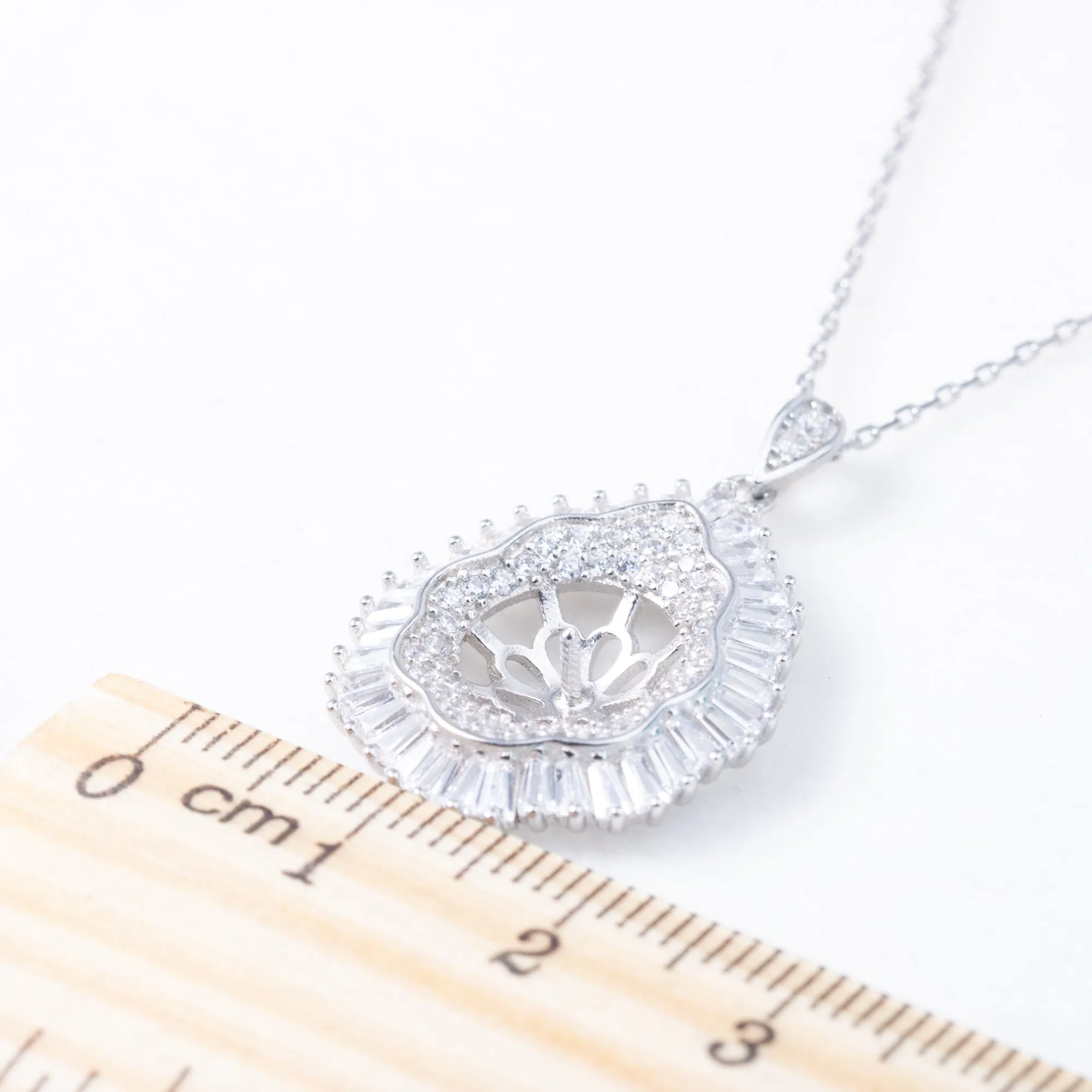 Pe010999  DIY 9-12mm Natural Freshwater pearl pendant accessory 925 sterling silver engagement jewelry necklace for women