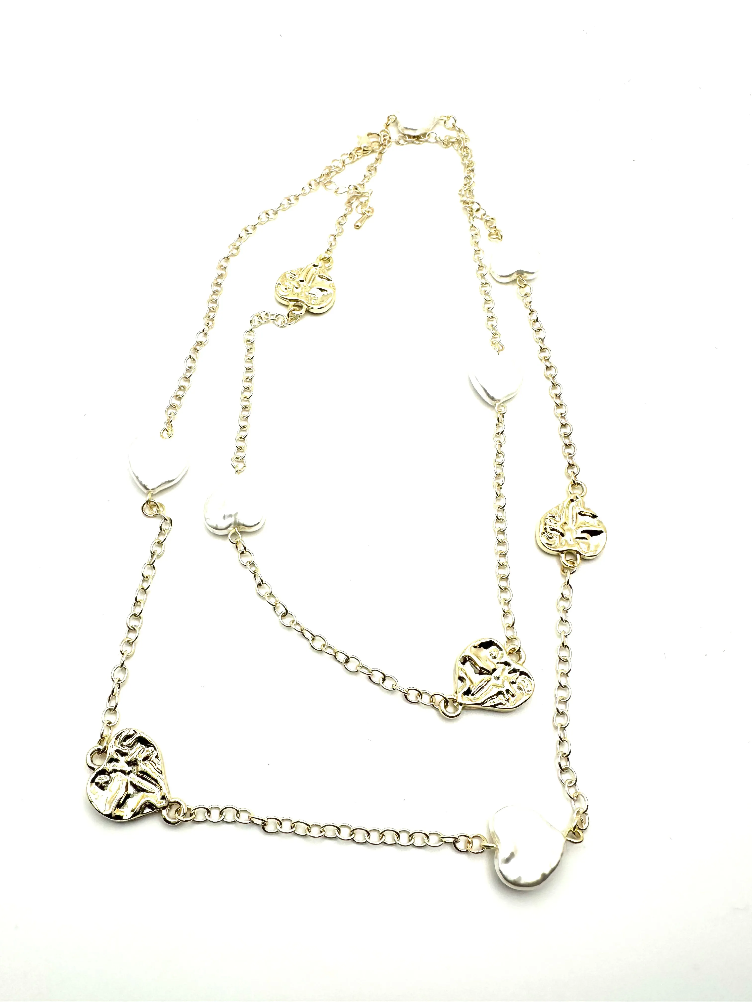 Pearl and Gold Heart Necklace