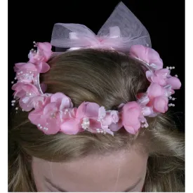 Pink Flower Ring Crown Garland Child Size
