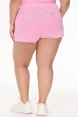 Plus-Size Big Bling Towel Terry Shorts