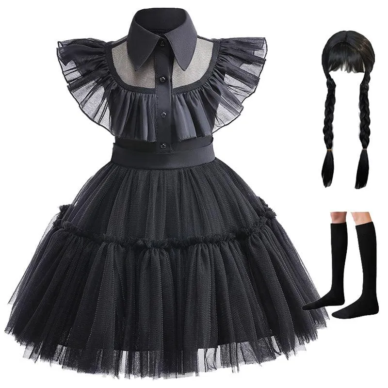 Princess Style Classic Collar Dress Elegant Vintage Kidswear Halloween stage performance cosplay costumes
