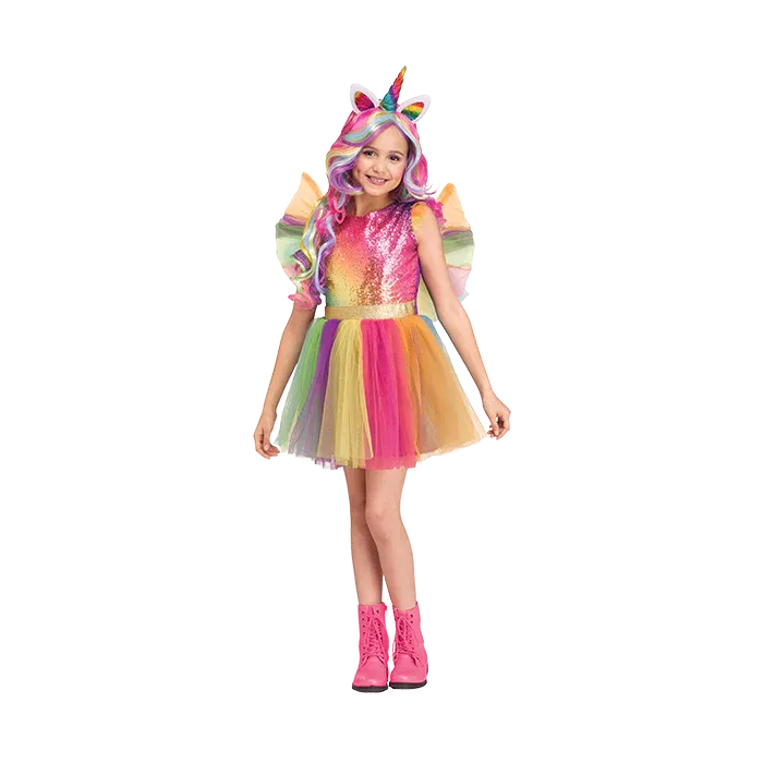 Rainbow Sequin Unicorn Child Costume - Size Large (12/14) (1/Pk)
