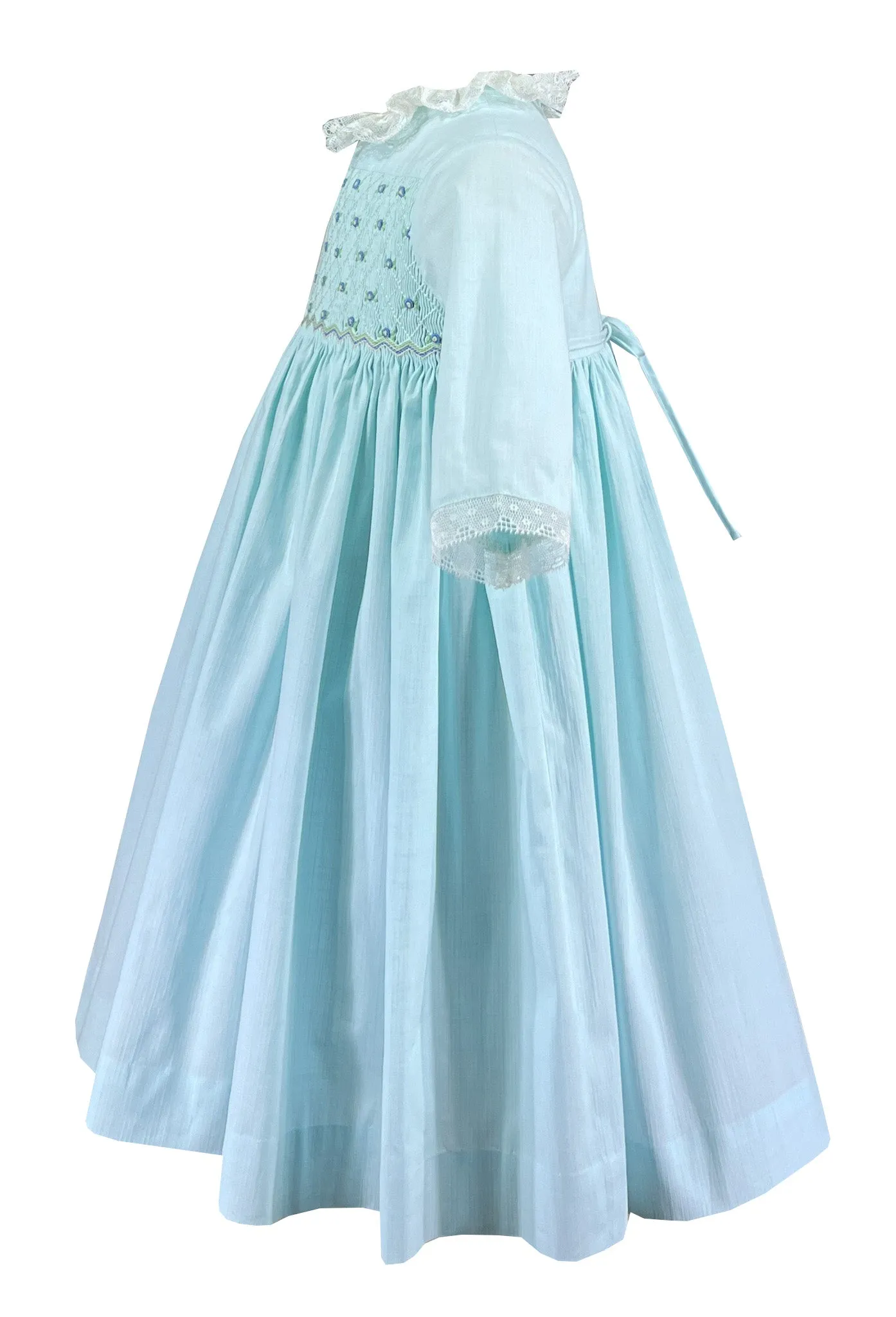 Seafoam and Lace Douce Smocked Dress