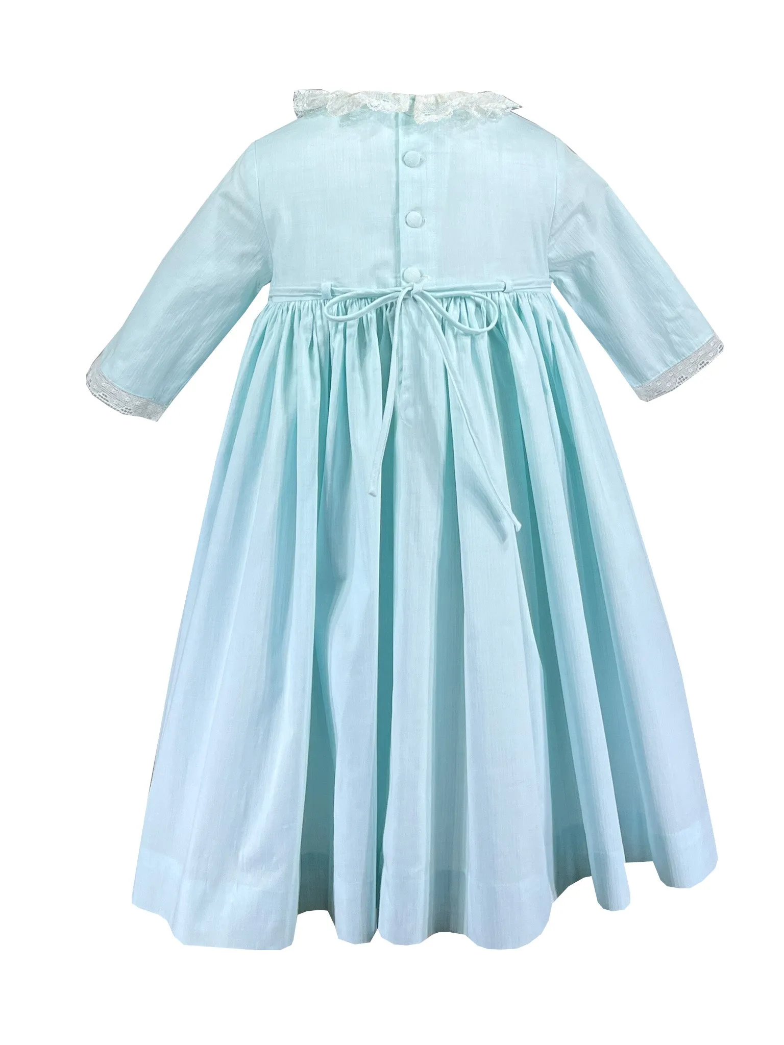 Seafoam and Lace Douce Smocked Dress
