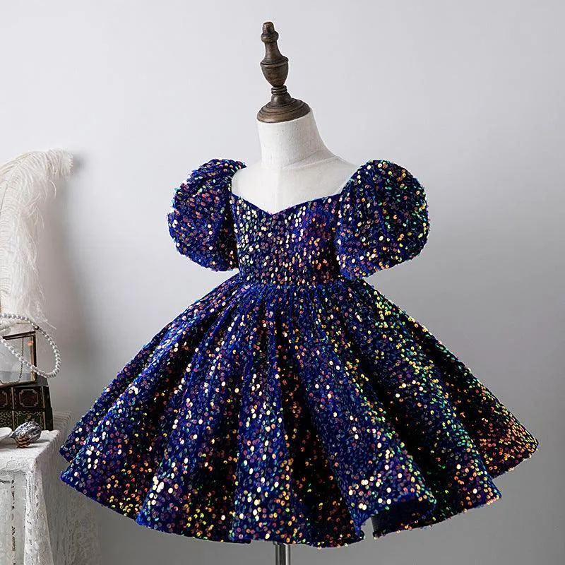 Sequin children's piano dress princess dress