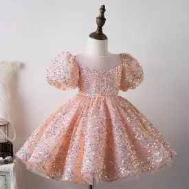 Sequin children's piano dress princess dress