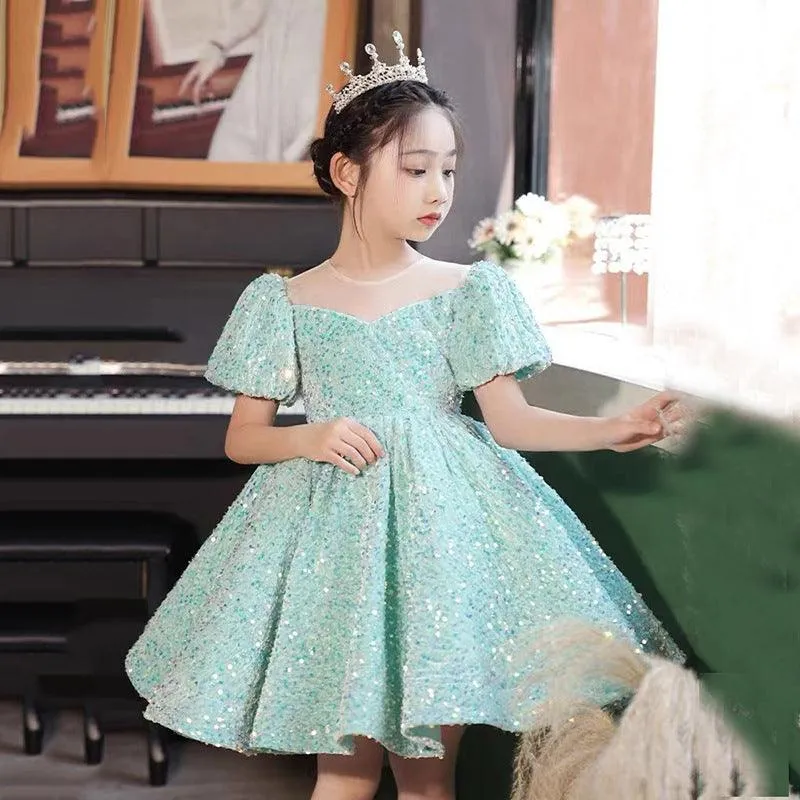 Sequin children's piano dress princess dress