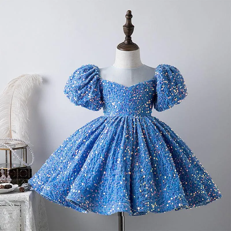 Sequin children's piano dress princess dress