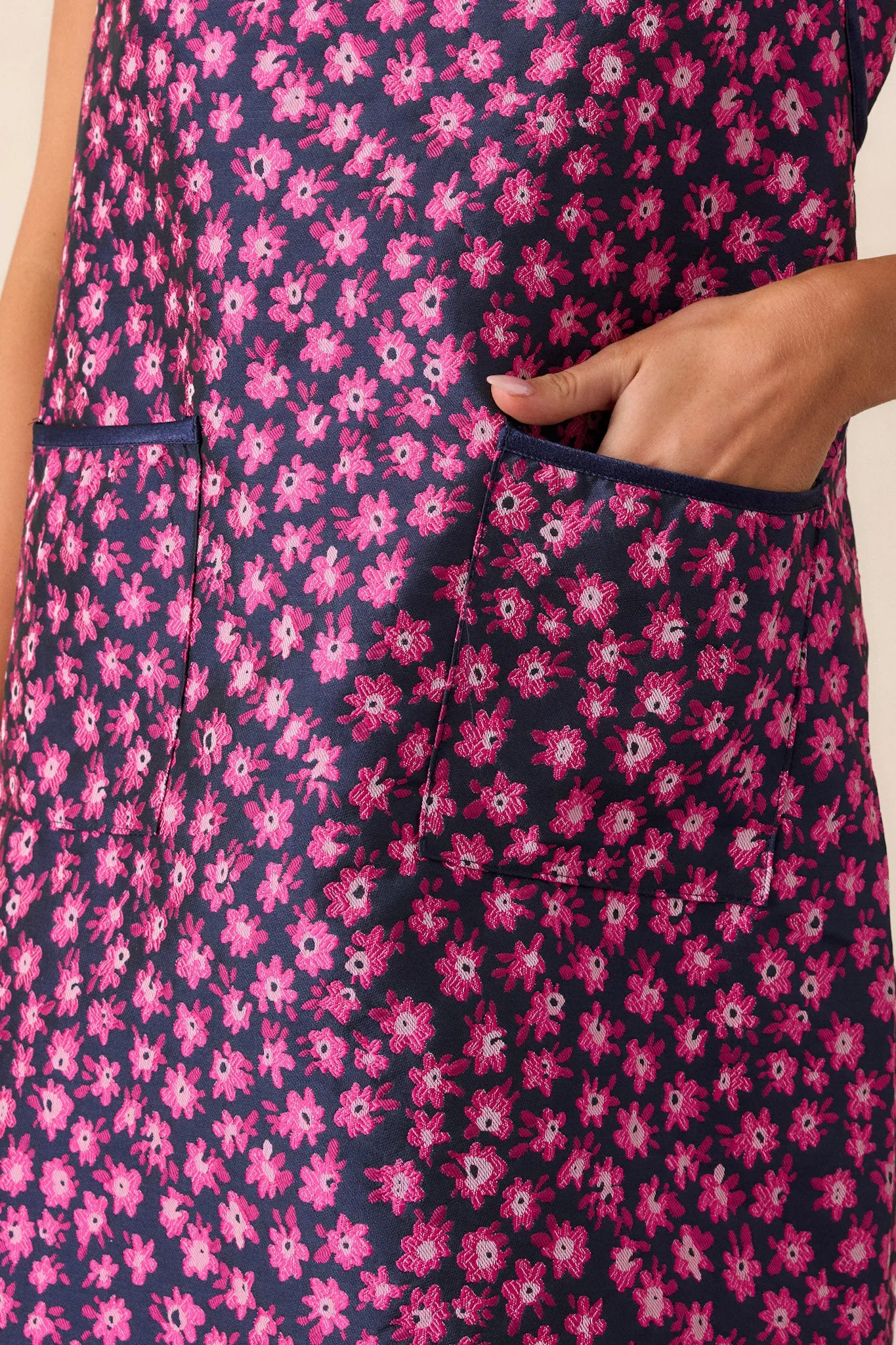 Serene Blossoms Magenta Floral Mini Dress