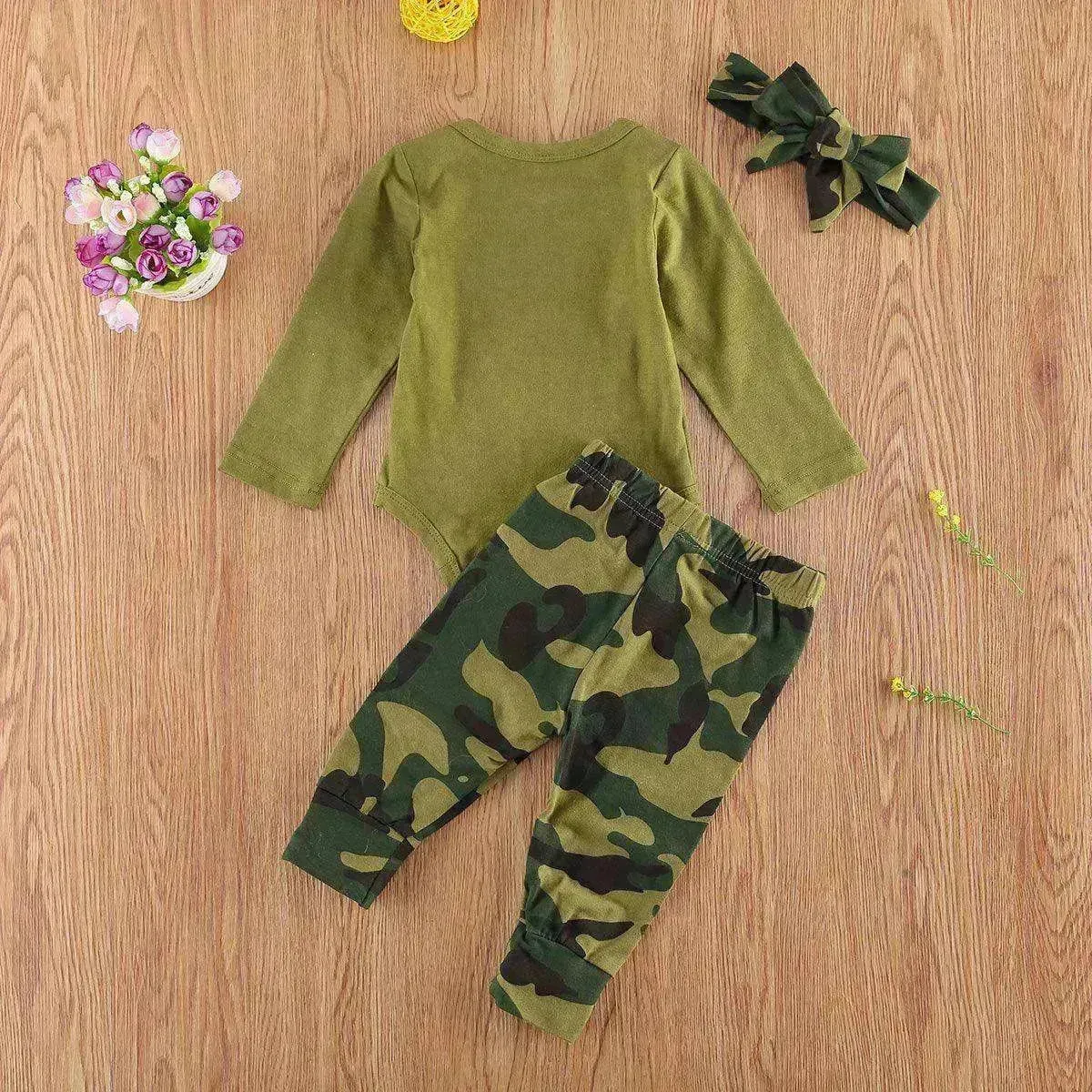 Set Letter Camouflage Printed Children Set