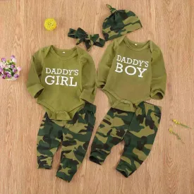 Set Letter Camouflage Printed Children Set