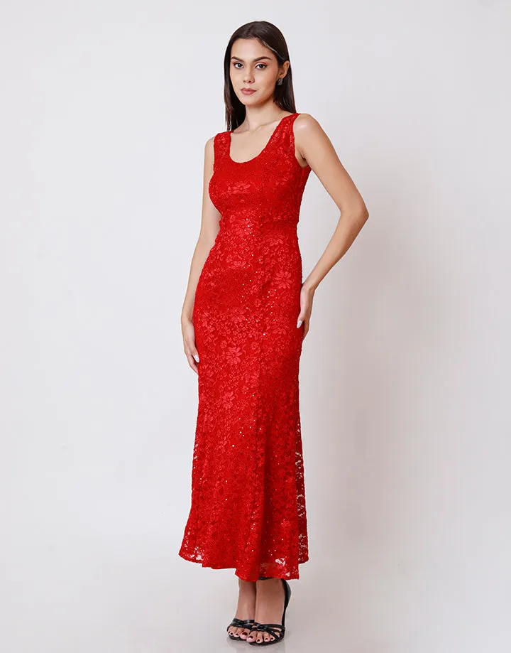 Sleeveless Sequin Maxi Dress