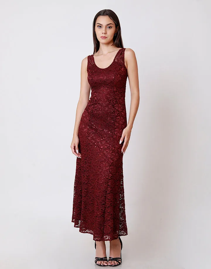 Sleeveless Sequin Maxi Dress