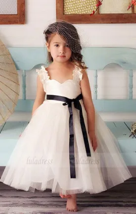 spaghetti straps black belt pageant girls dresses Christmas Princess Dresses Children Girl Party Dresses