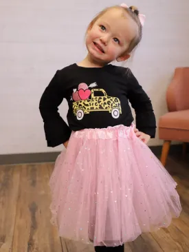 Sparkle in Pink Sequin Heart Tutu Skirt Costume for Toddler, Girls, Women, Plus