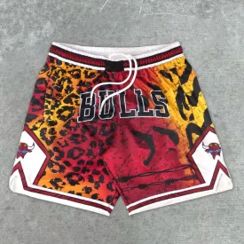 Statement leopard print track shorts