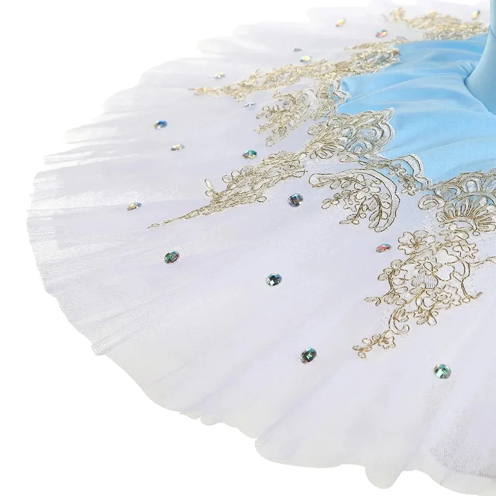 #TT528 New!! Pancake Pre-Professional Ballet Tutu with  Gold Trim For Performance
