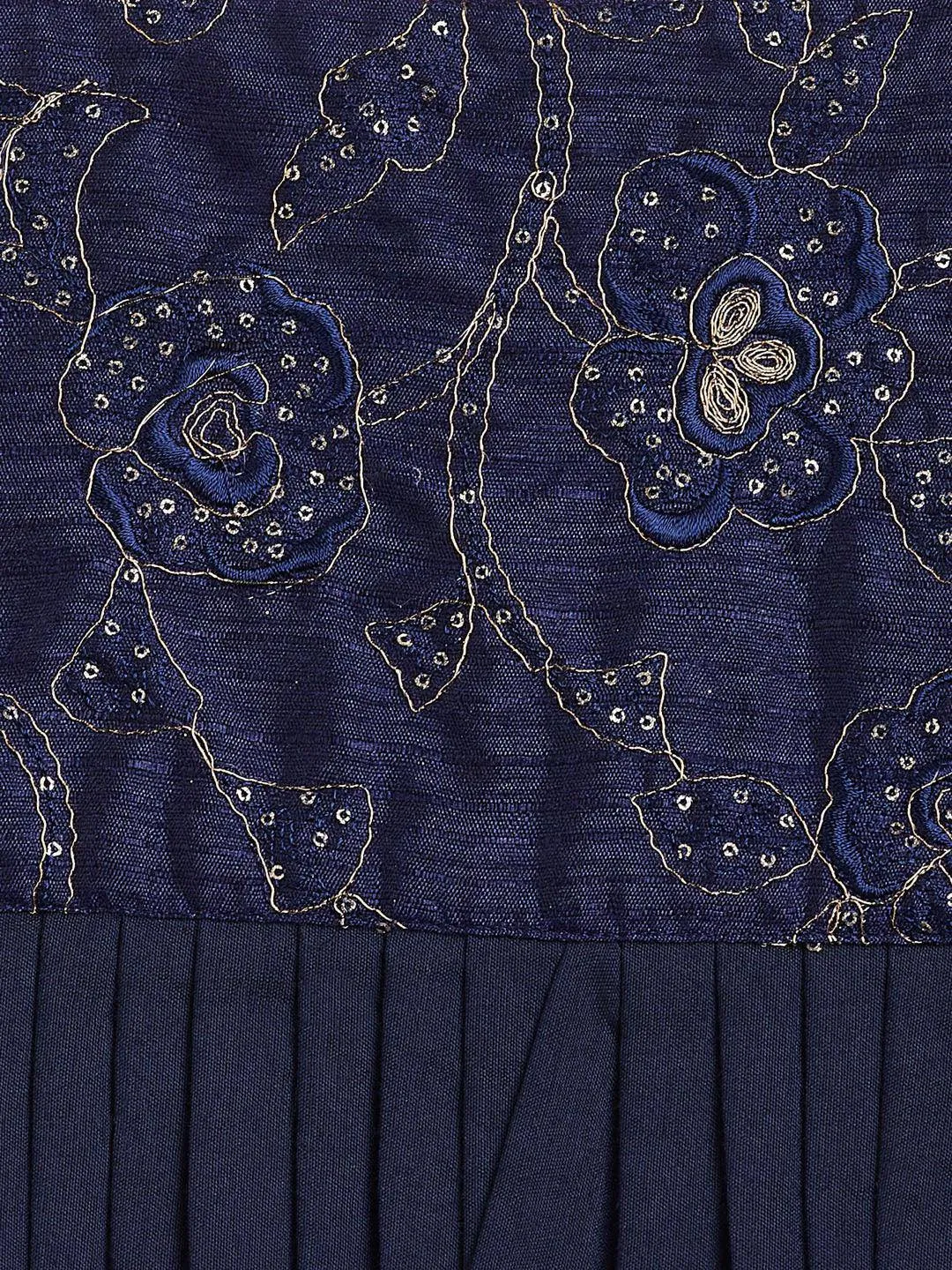 VASTRAMAY SISHU Navy Blue Draped Skirt Set