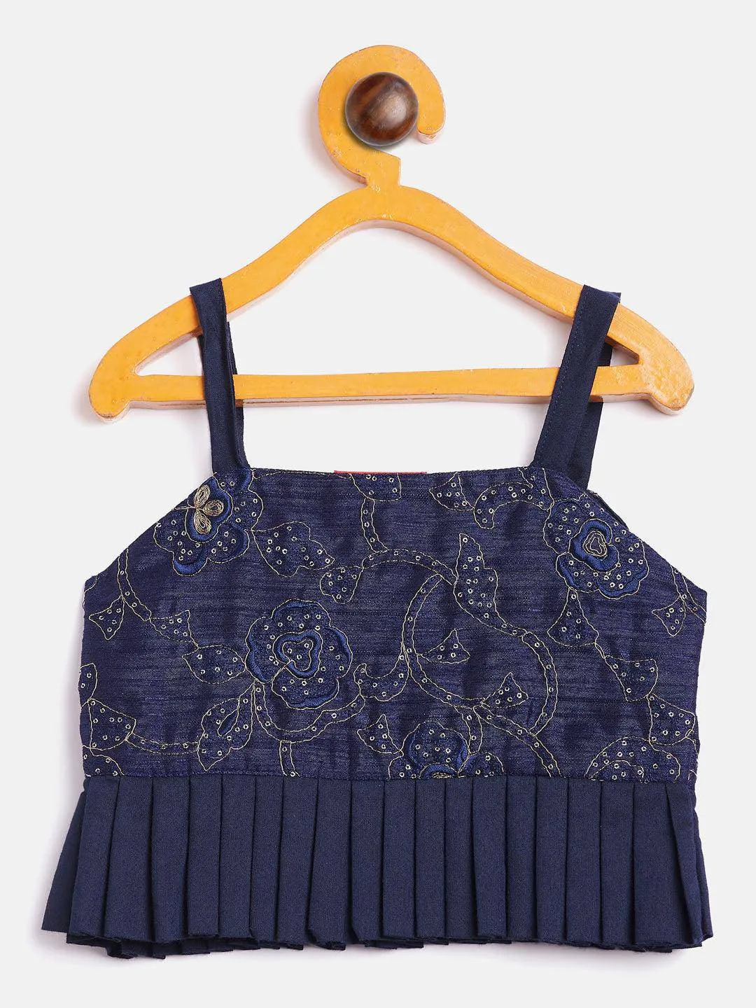 VASTRAMAY SISHU Navy Blue Draped Skirt Set