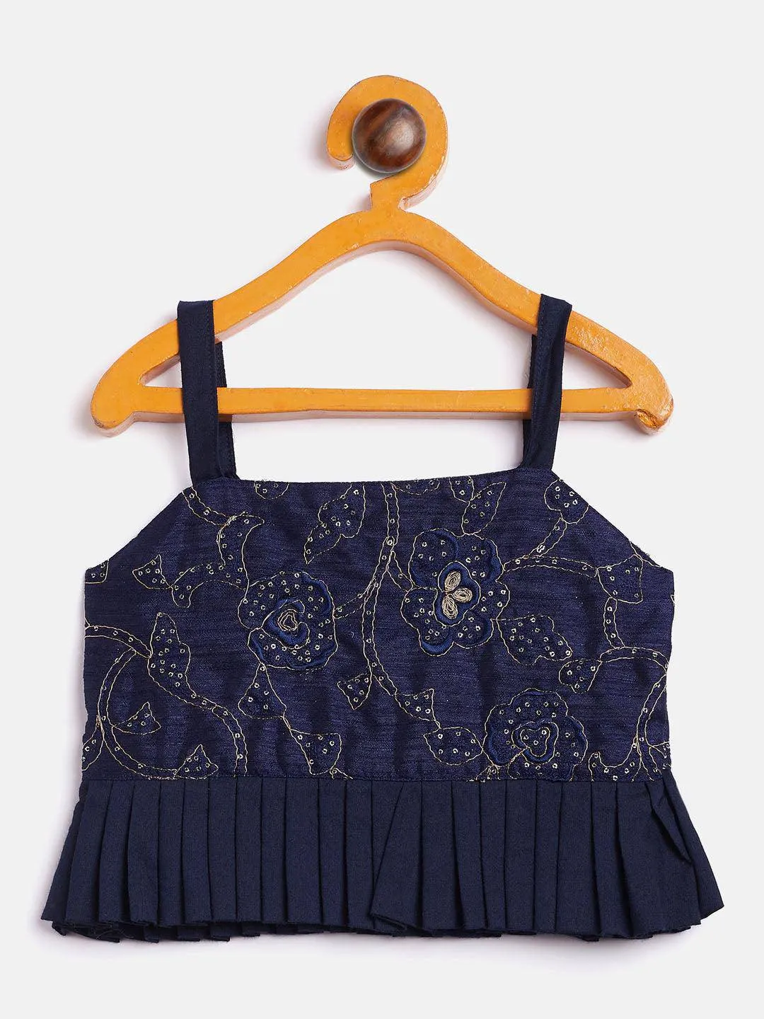 VASTRAMAY SISHU Navy Blue Draped Skirt Set